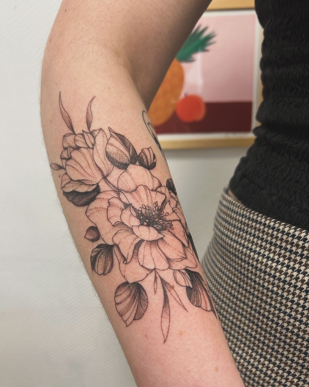 Portfolio de Tatouage Floral Fin Angers