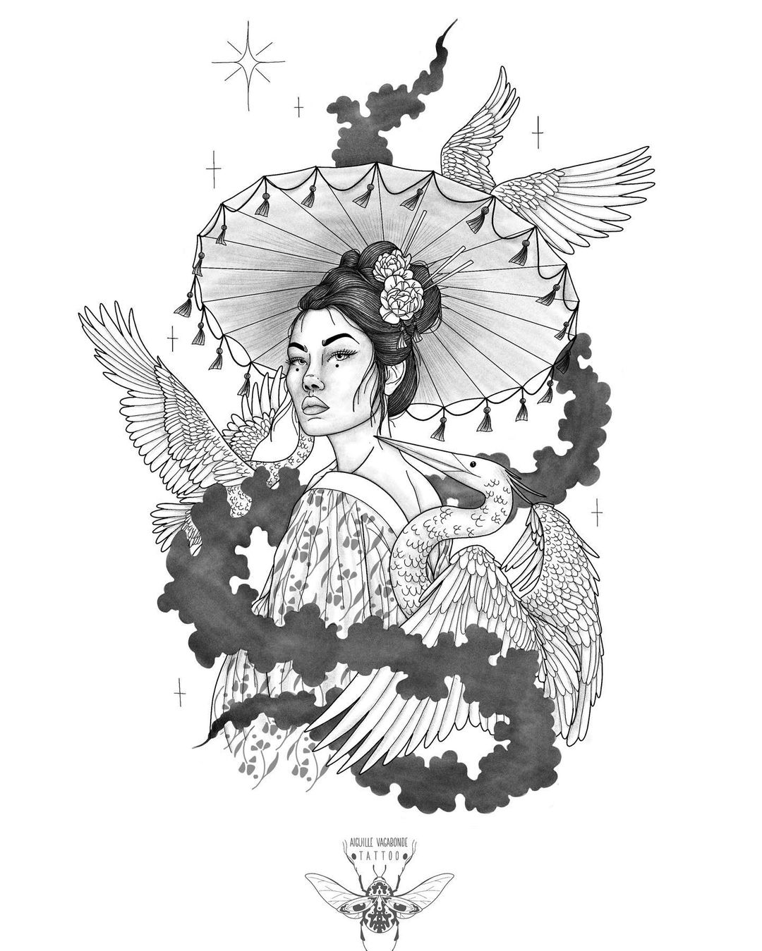Tatouage par Aiguille Vagabonde Tattoo