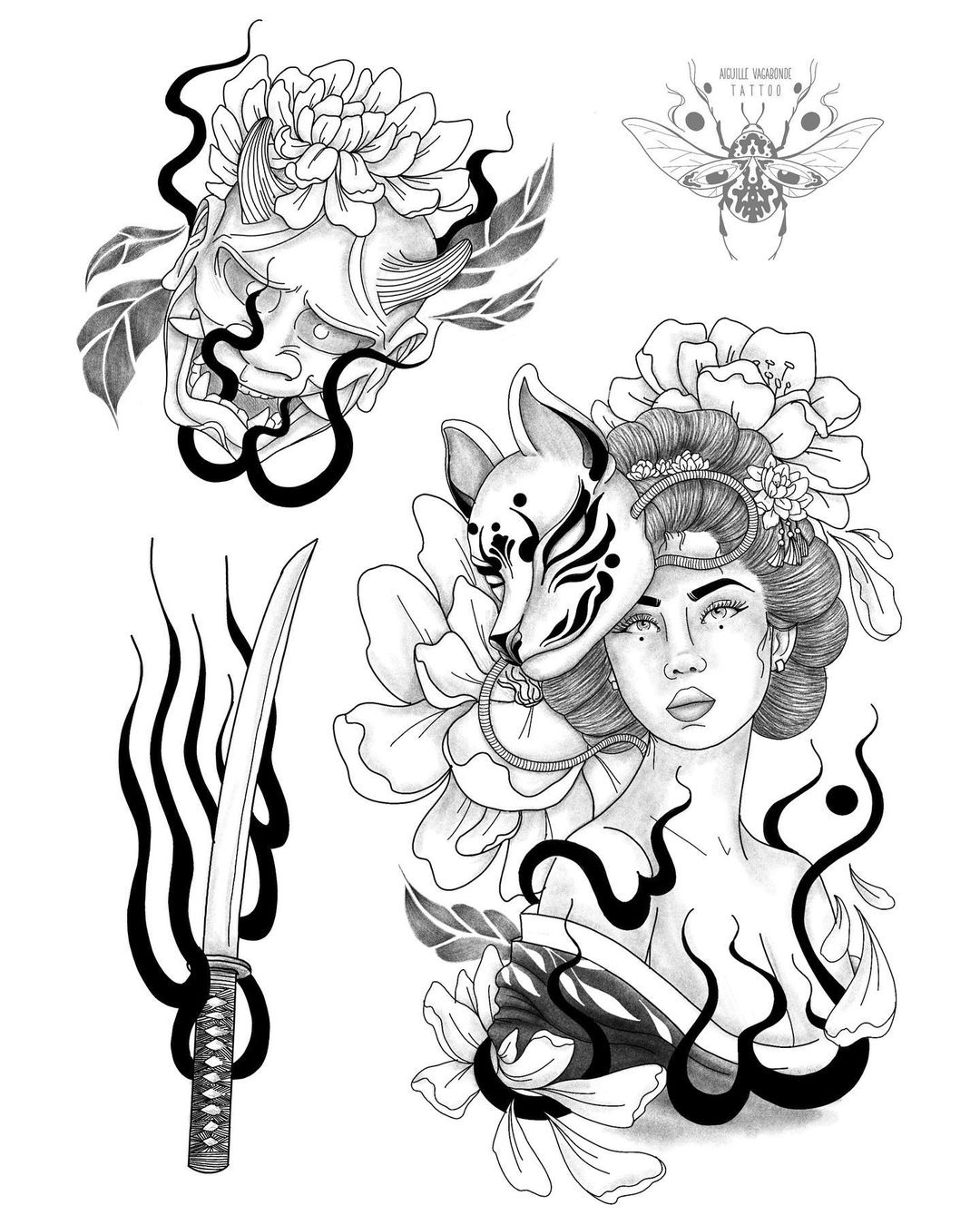 Tatouage par Aiguille Vagabonde Tattoo