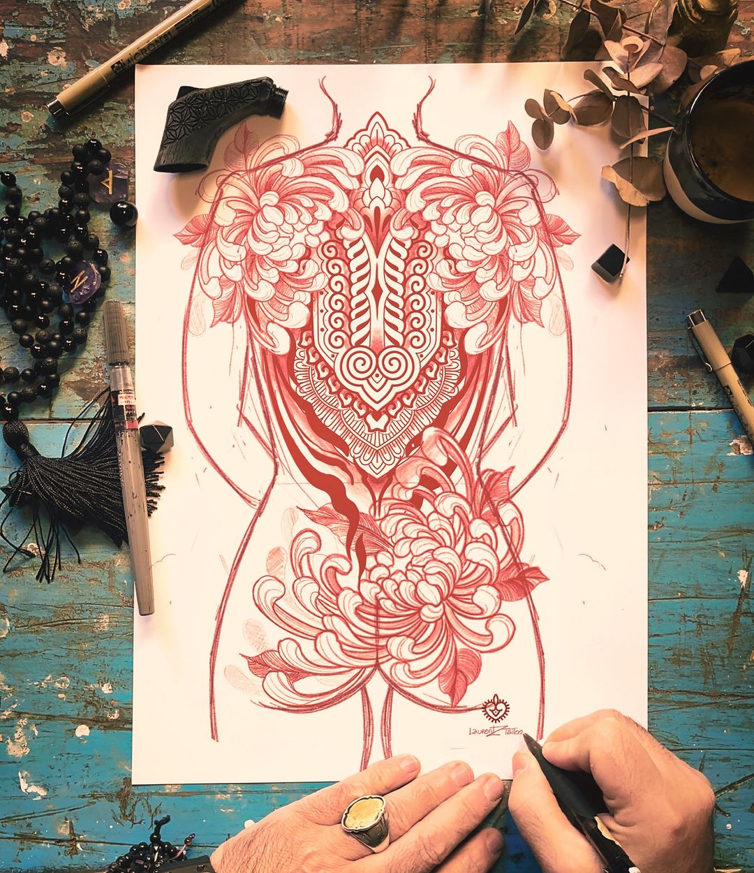 Tatouage par Laurent ZUCCA Tattoo BLACK Ornament