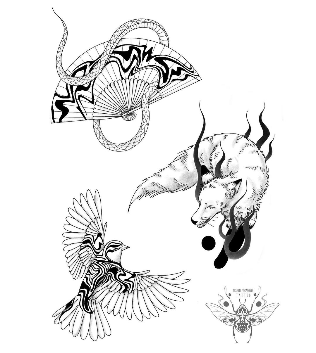 Travail de Aiguille Vagabonde Tattoo