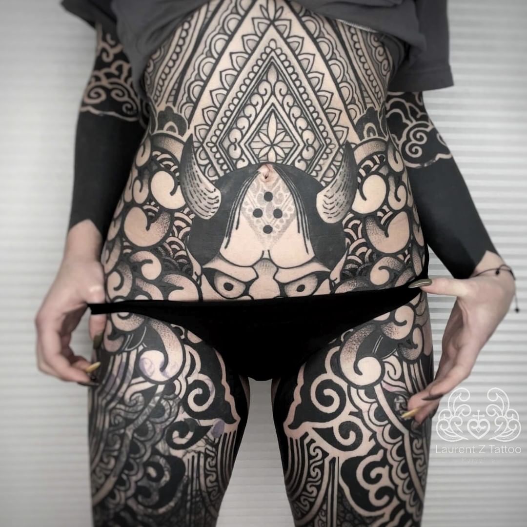 Travail de Laurent ZUCCA Tattoo BLACK Ornament