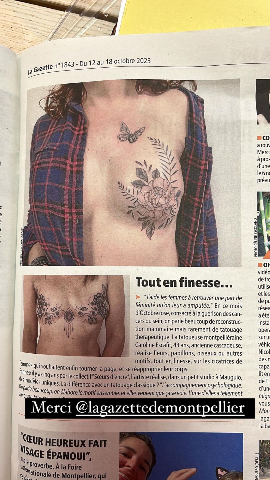 Tatouage par Caroline Escafit