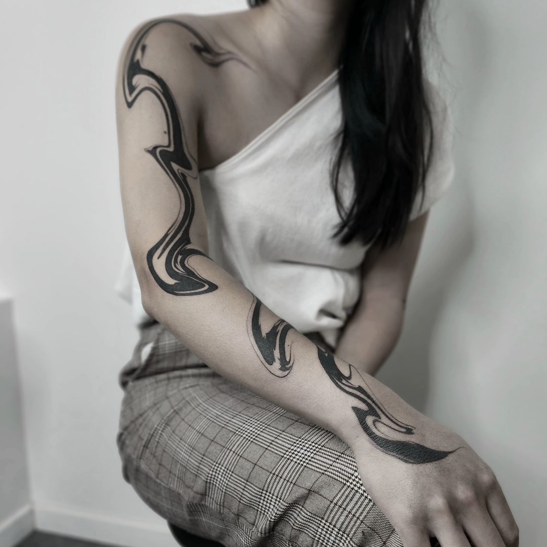 Tatouage par ꜱᴘᴇᴄɪᴍᴇɴ ᴀʙꜱᴛʀᴀᴄᴛ ᴛᴀᴛᴛᴏᴏ ɢʀᴇɴᴏʙʟᴇ
