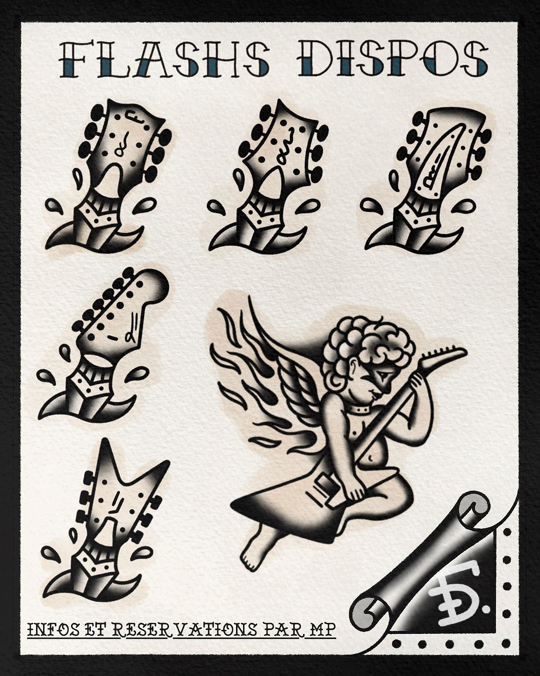 Travail de Fauckos Tattoo Flash Painting