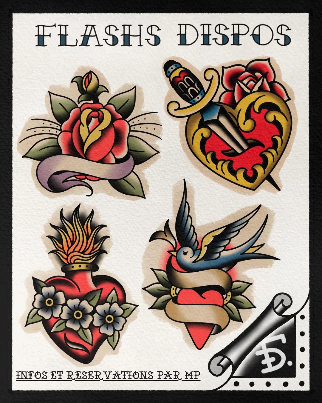 Travail de Fauckos Tattoo Flash Painting
