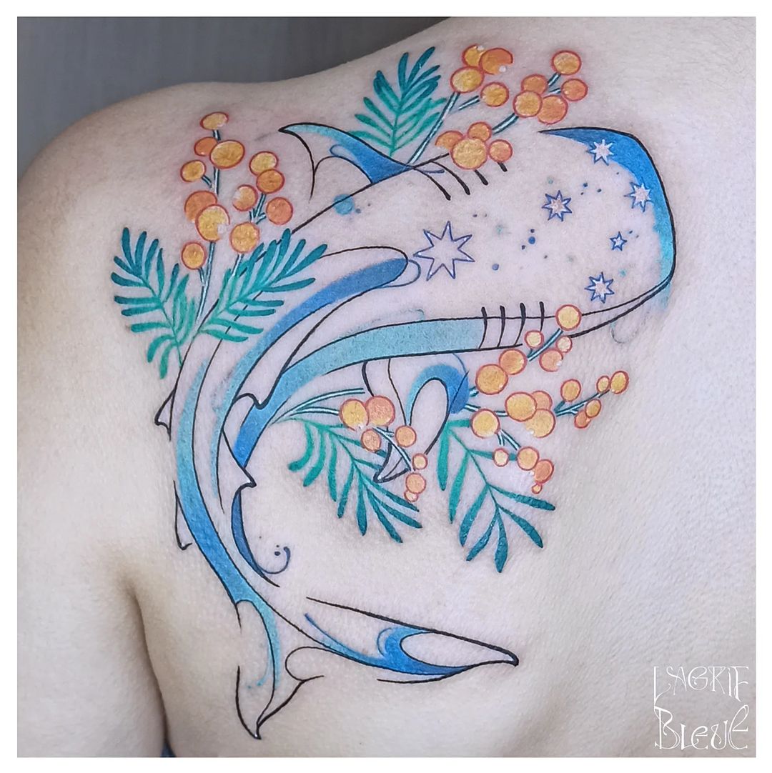 Tatouage par Lagrif Bleue Tattoo
