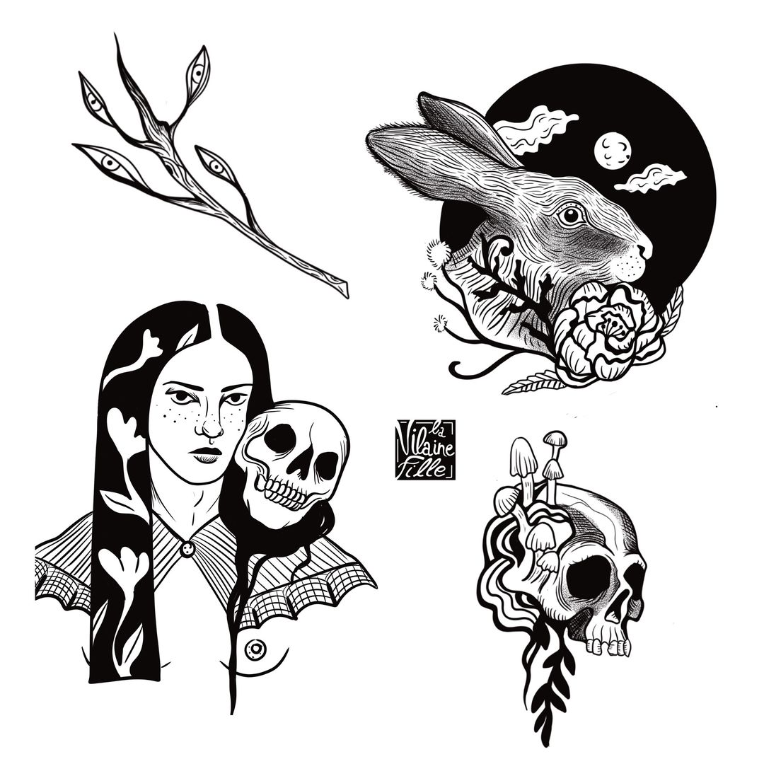 Portfolio de La Vilaine FILLE Tattoo Et Illustrations