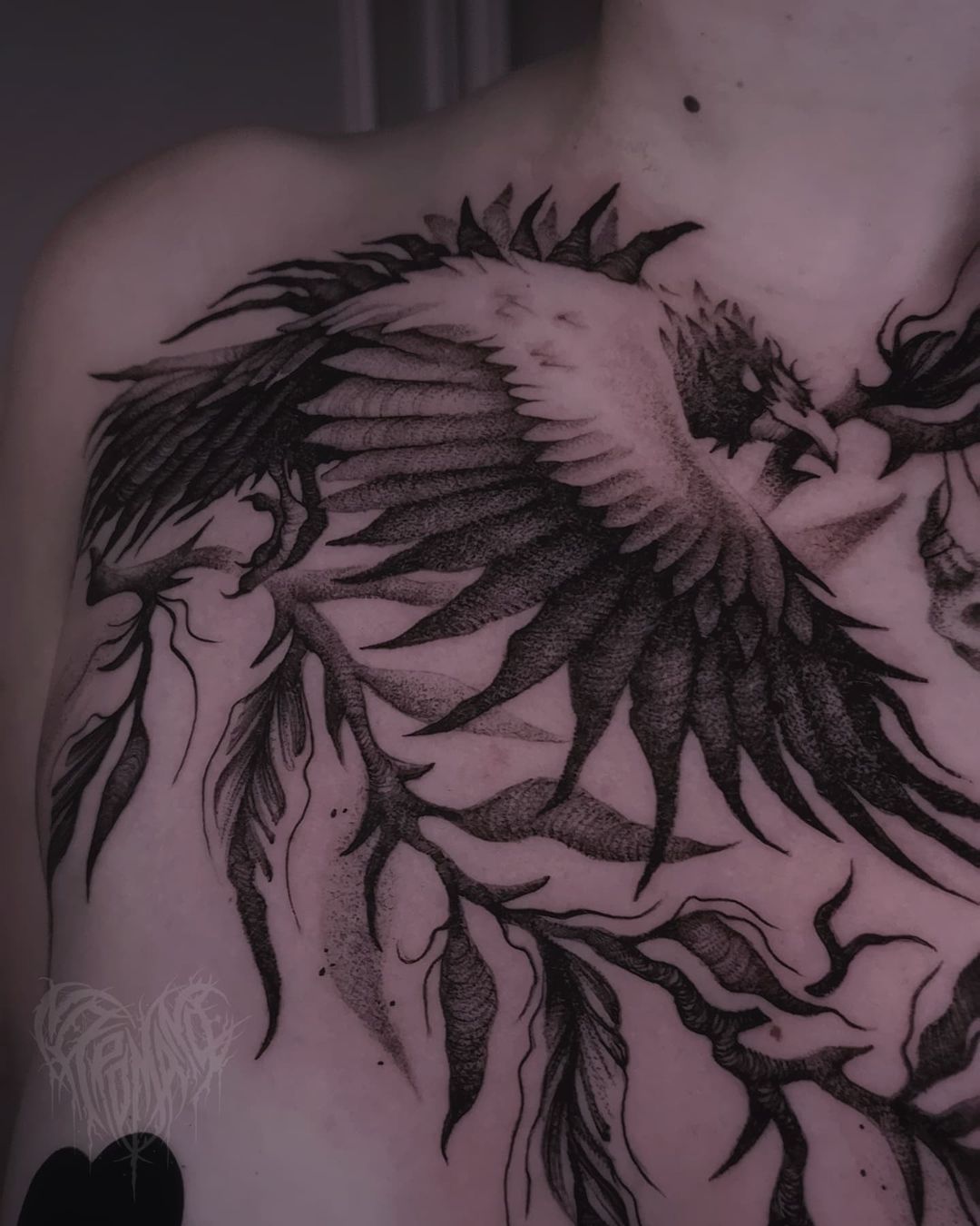 Tatouage par Nekromance - Blackwork Tattoo - Lille