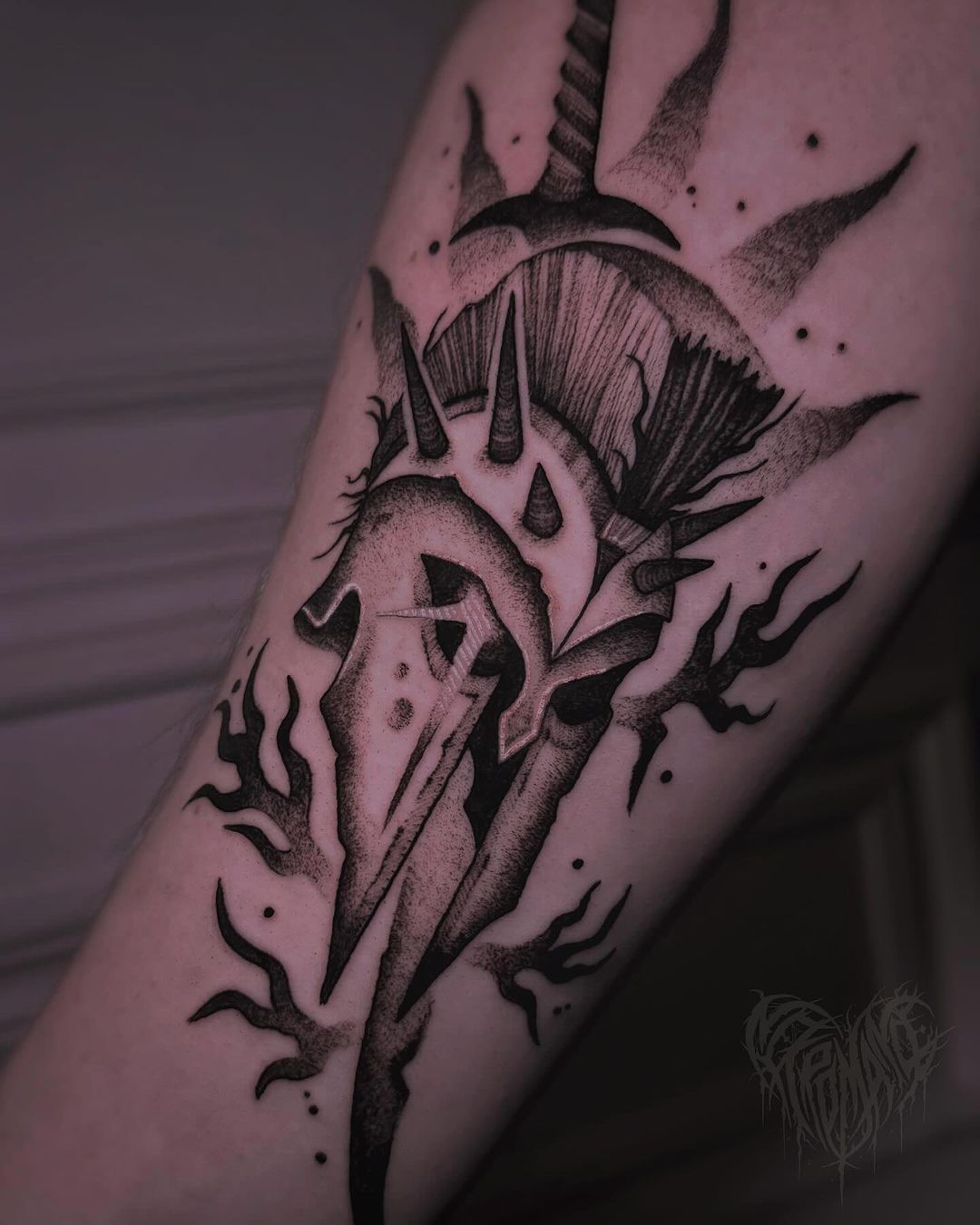 Tatouage par Nekromance - Blackwork Tattoo - Lille