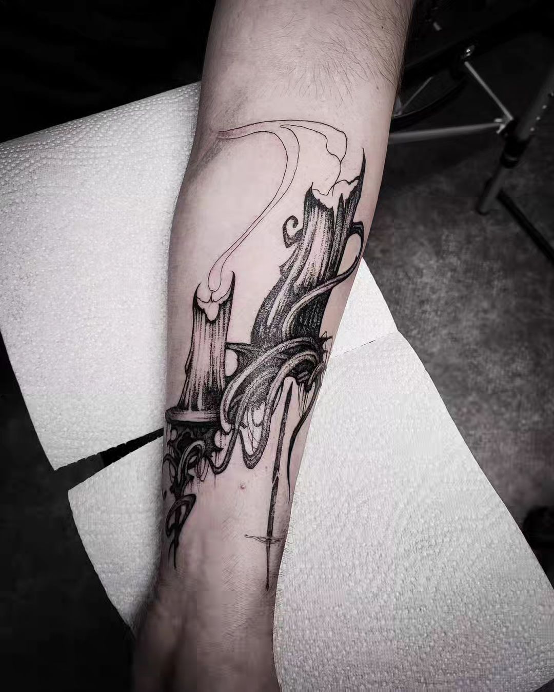 Tatouage par Milena Freehand Blackwork Artist